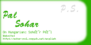 pal sohar business card